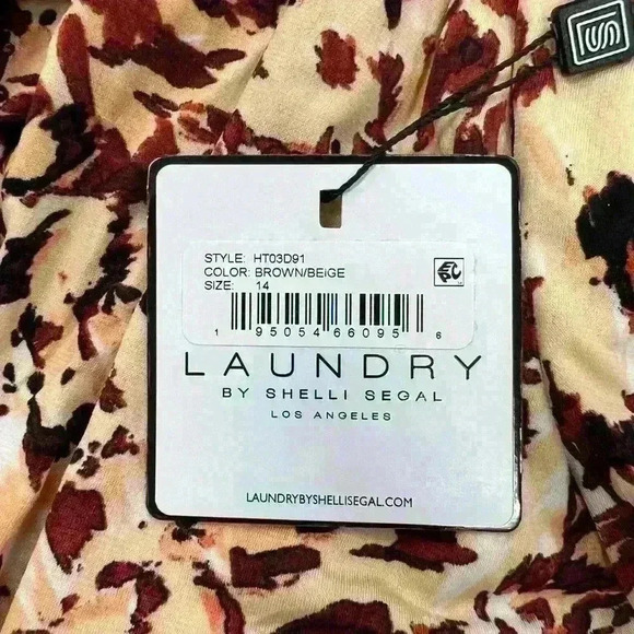 NWT LAUNDRY By Shelli Segal Sexy Leopard Print Slip Dress Size 14​ - Picture 3 of 3